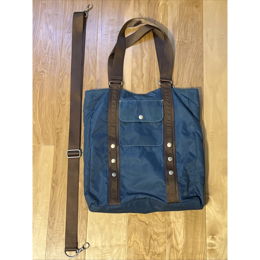 Ellington Tote Bag Womens Green Nylon Brown Trim Shoulder Crossbody 16x14